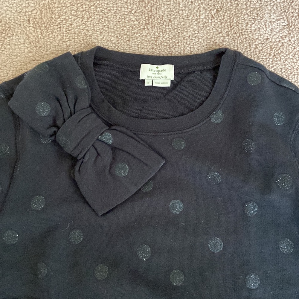 Kate spade glitter dot sweatshirt with bow detail - Picture 2 of 2